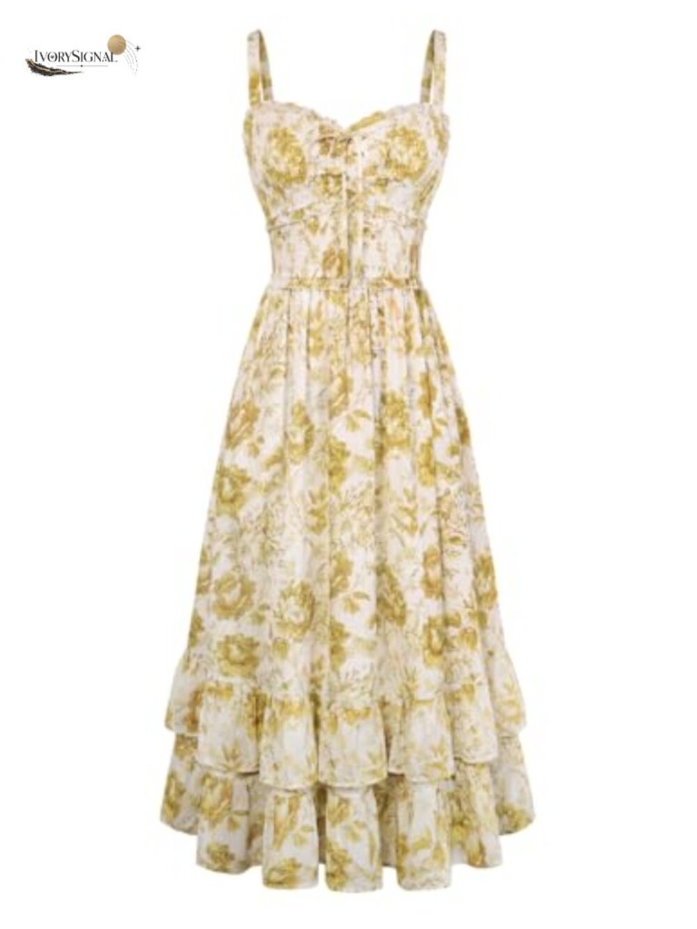 Smocked Chiffon Sundress with Pockets Floral A-Line Summer Dress